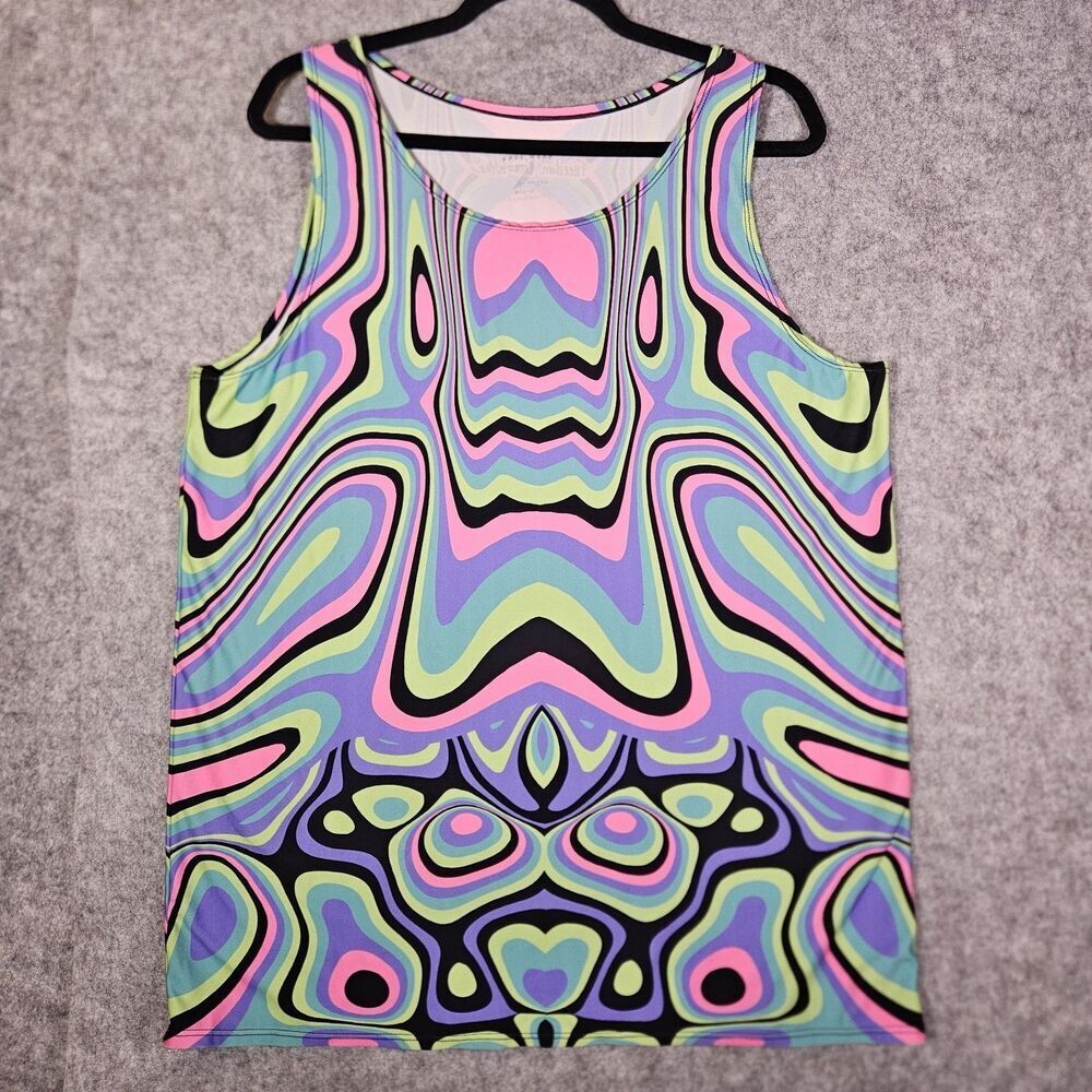 Freedom Rave Wear Womens Psychadelic‎ Abstract Festival Party Tank Size Medium